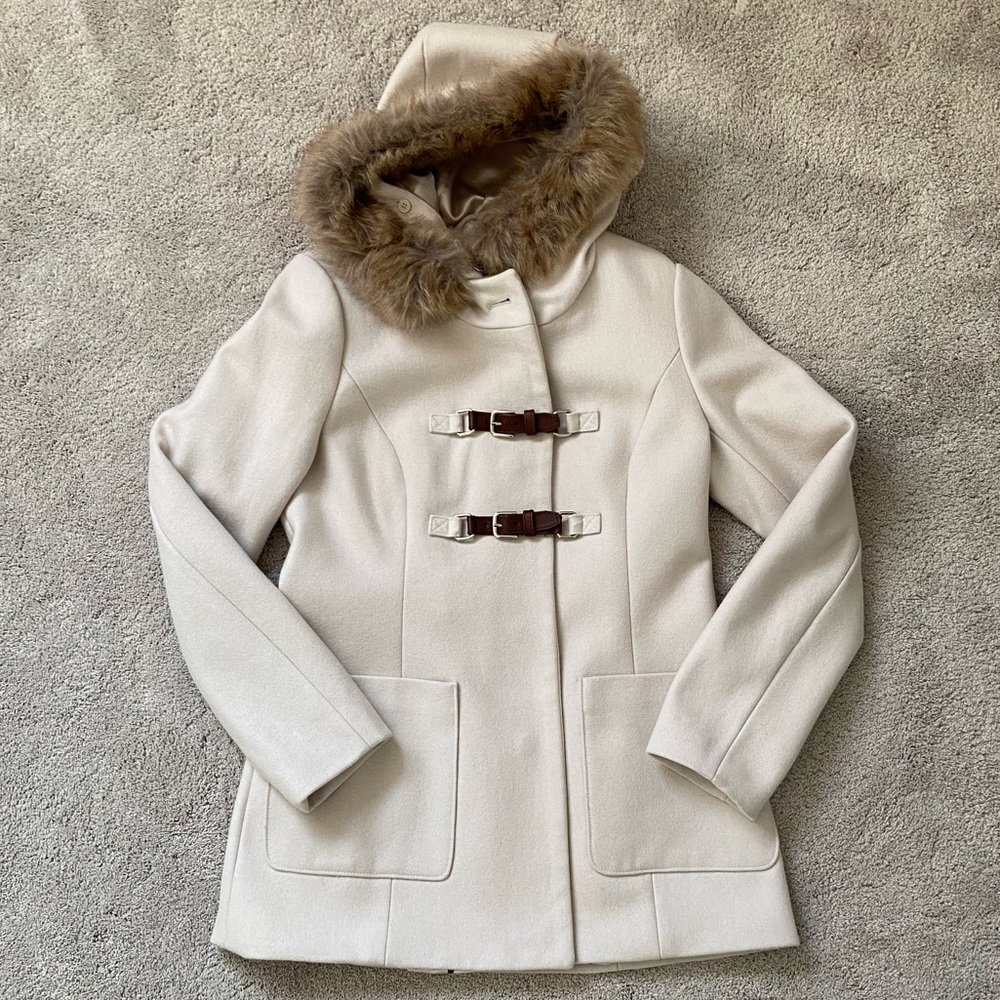 RW&Co Winter Wool Blend Coat with Removable Trim